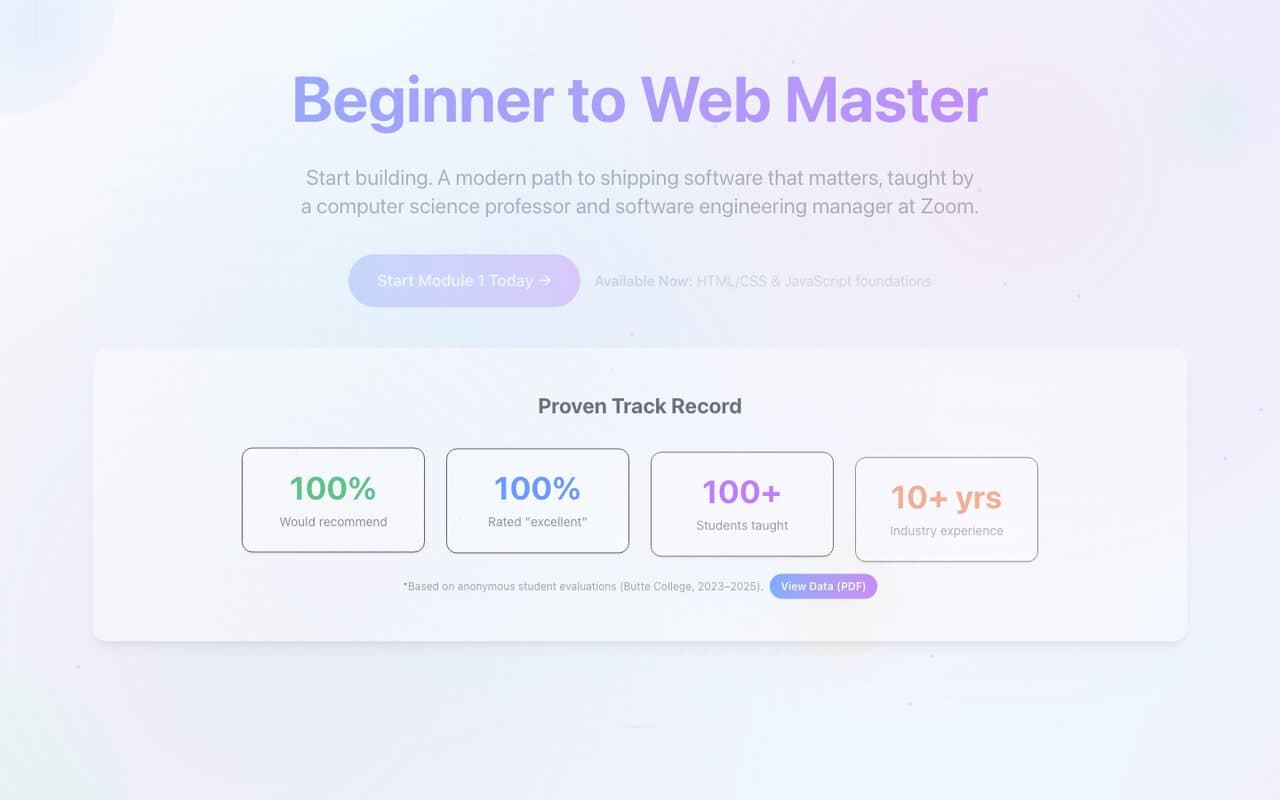 Beginner to Web Master screenshot